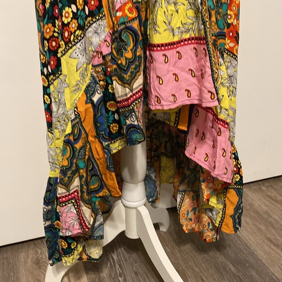 Kate & Mallory Patchwork Ruffle Bottom Maxi High Low Dress - Picture 4 of 10